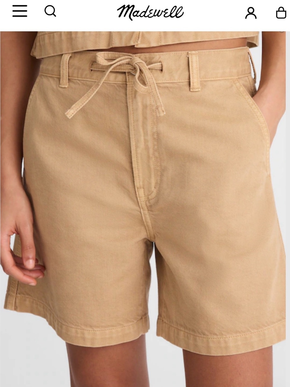 Madewell Airy Tan Drawstring Shorts